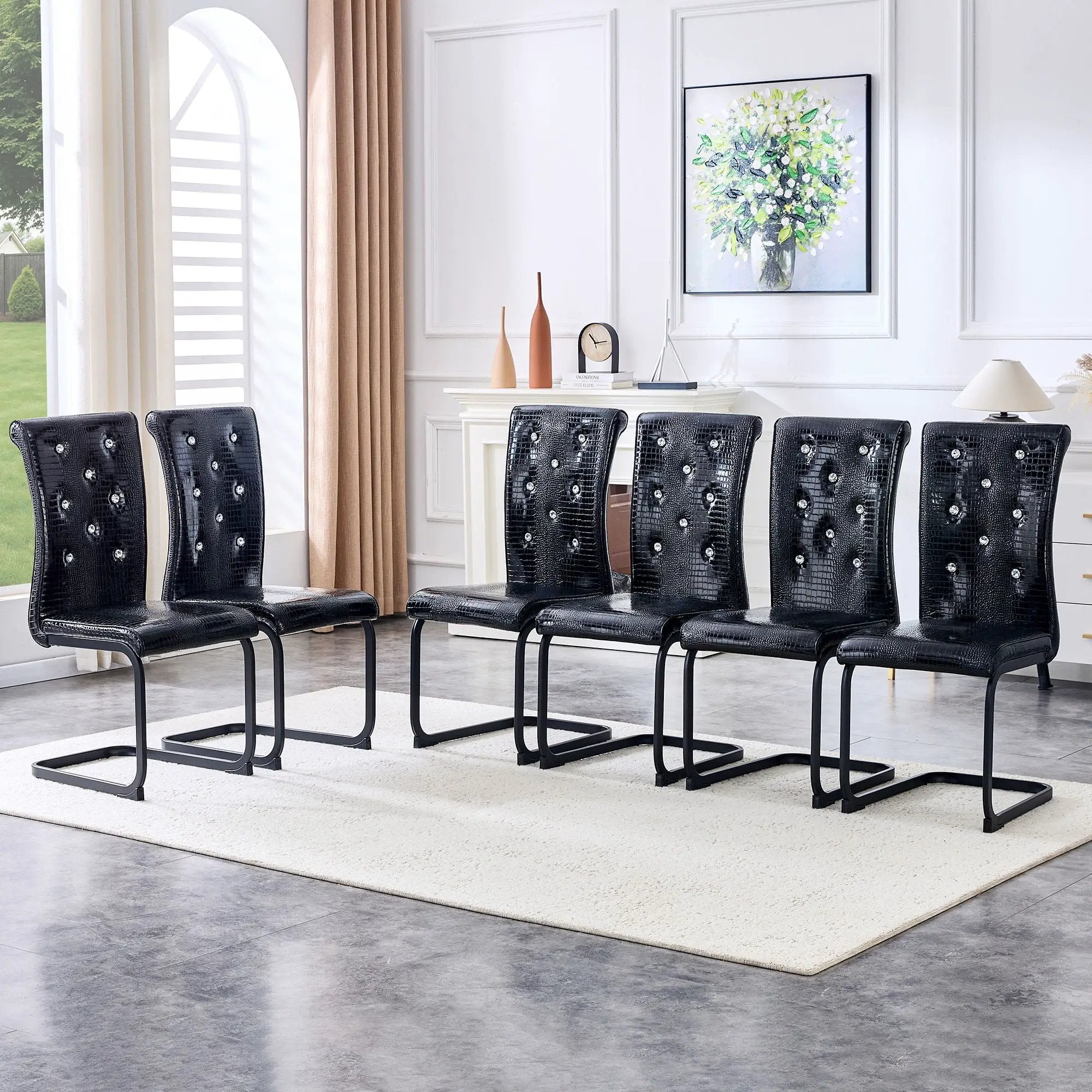 Alligator Skin Upholstered Dining Chairs by Unique Piece Furniture