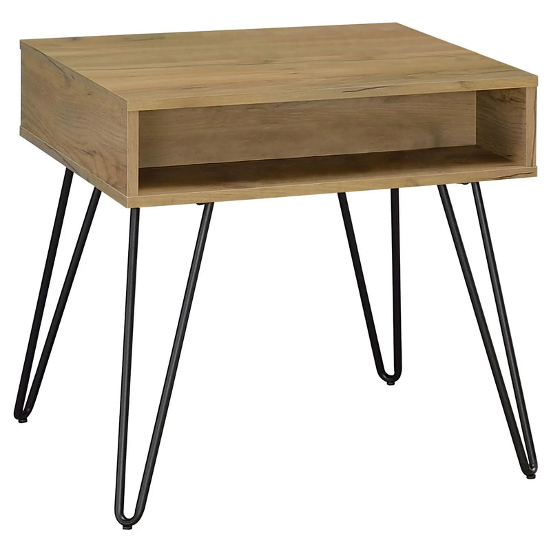 Fanning Engineered Wood Side End Table Golden Oak by Unique Piece Furniture