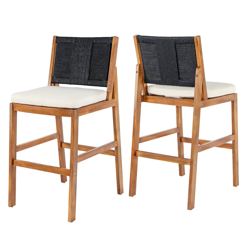 Outdoor Acacia Wood Bar Stools (Set of 2) by HouseOfZazla