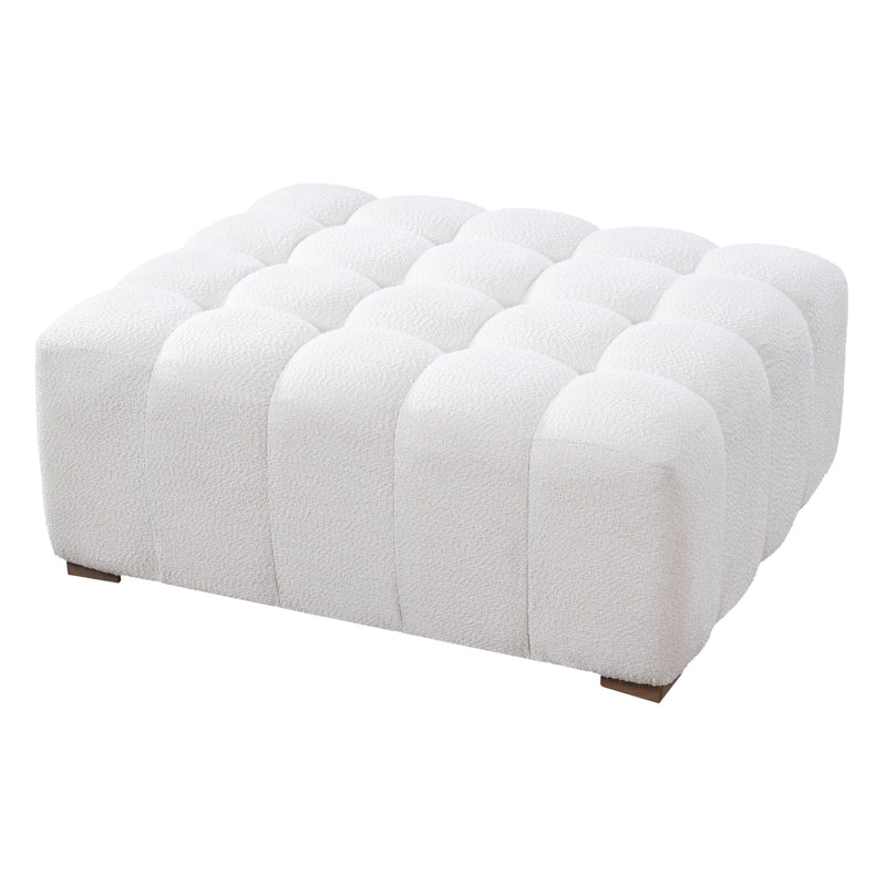 White Boucle Multipurpose Ottoman by HouseOfZazla
