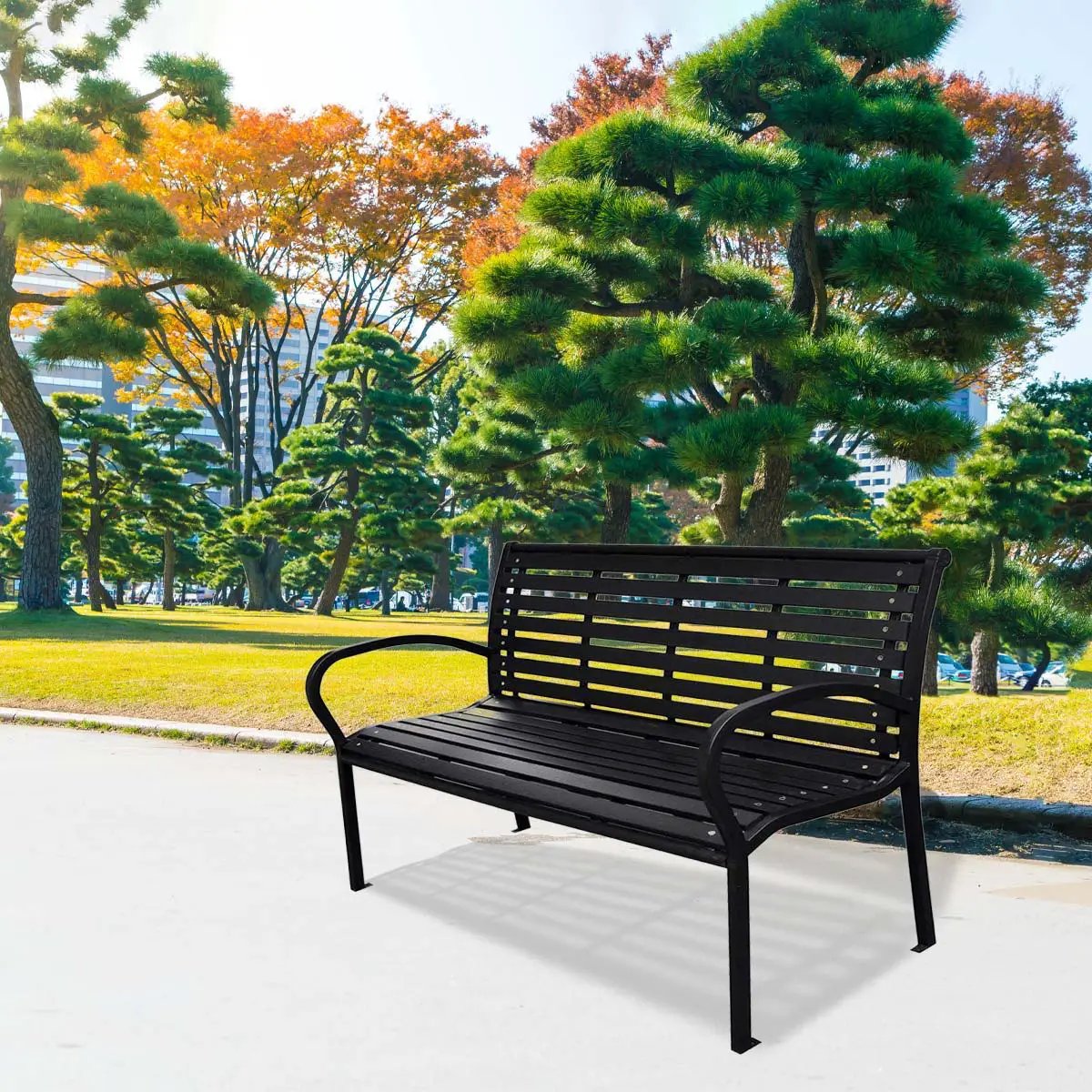 Patio Bench Steel - Black by Unique Piece Furniture