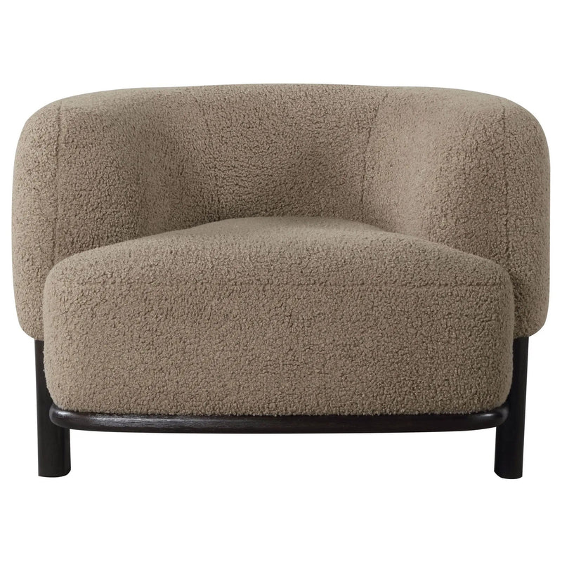 Lawler Upholstered Barrel Back Accent Chair Brown and Black by Unique Piece Furniture