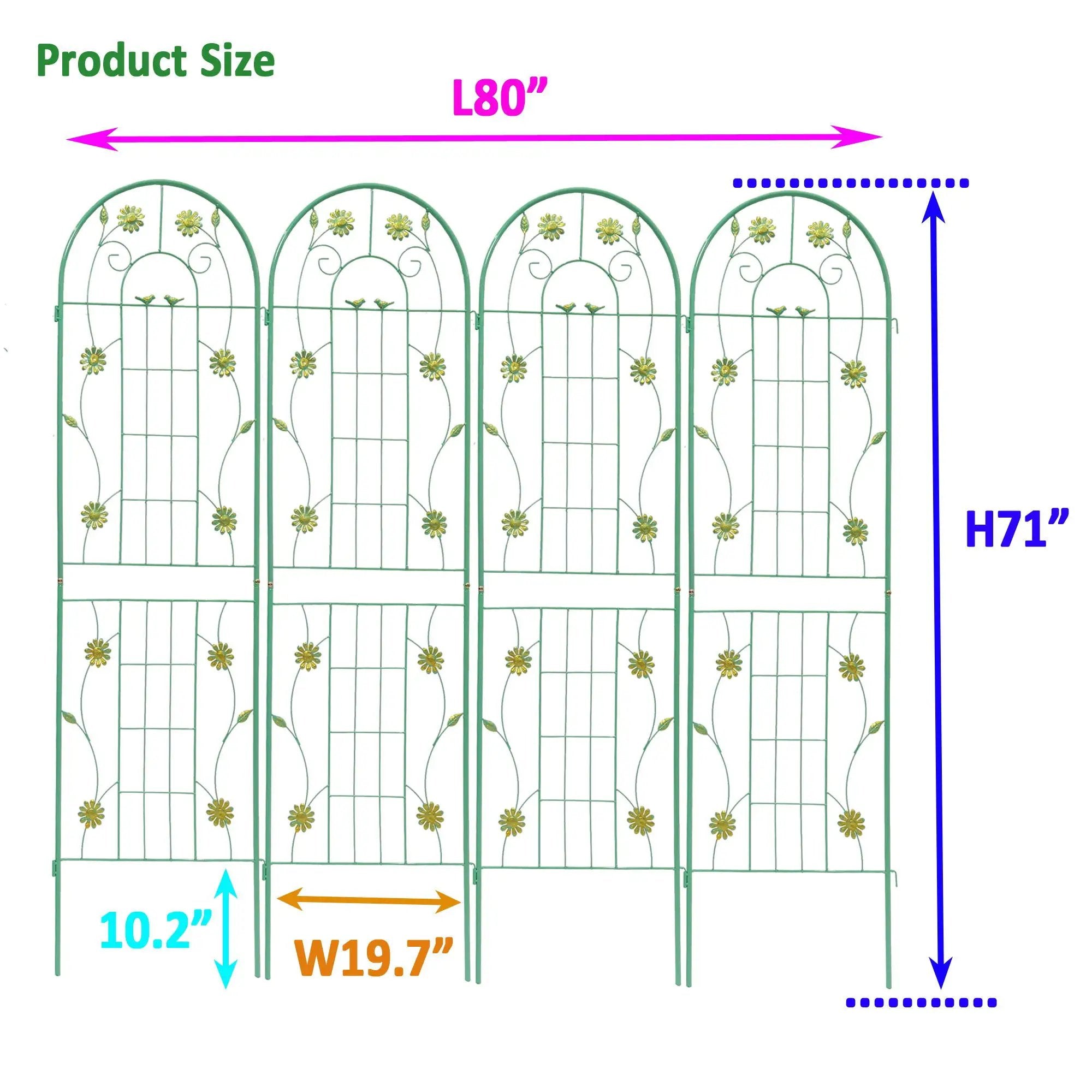 Metal Garden Trellis Rustproof Trellis For Climbing Plant Outdoor Flower Support by HouseOfZazla