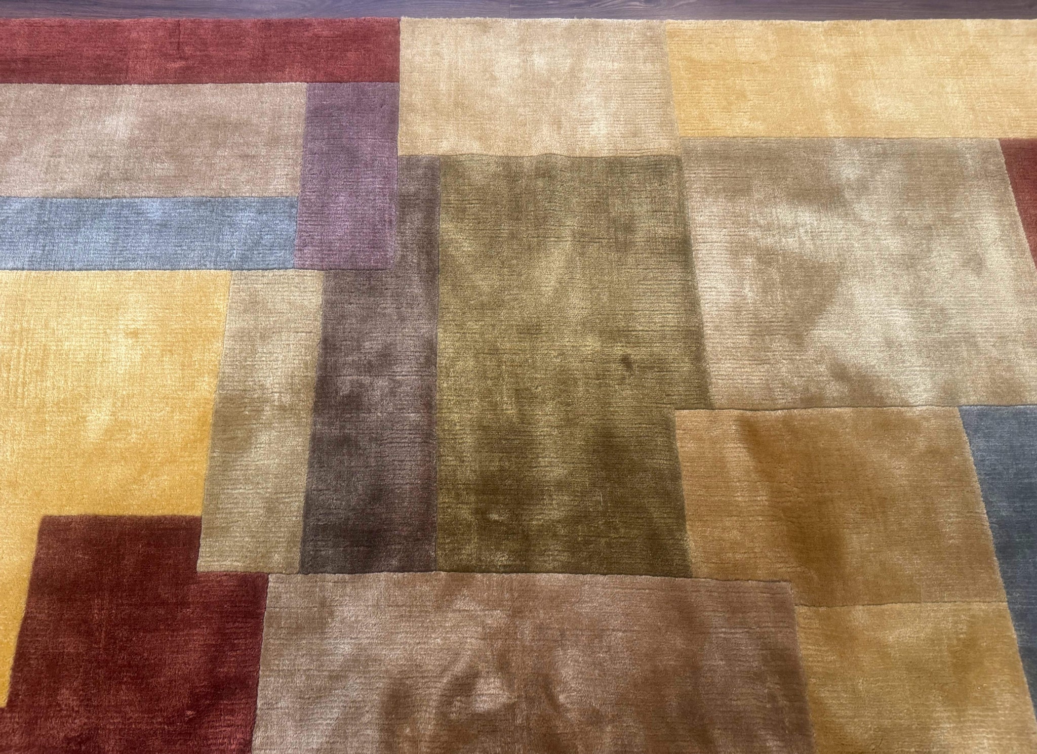Modern Tibetan Wool Rug 8x10, Multicolor, Thick Pile, Contemporary, Nepali, Handmade by Jewel Rugs