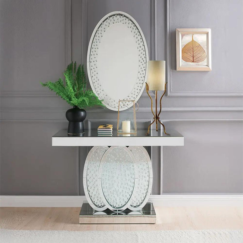 Nysa - 47"L Console Table - Mirrored & Faux Crystals by Unique Piece Furniture