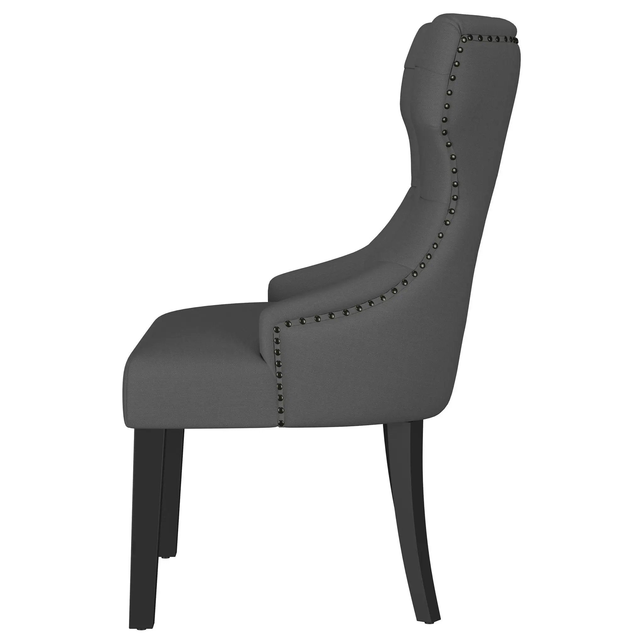Baney Fabric Upholstered Dining Side Chair Grey and Black by Unique Piece Furniture