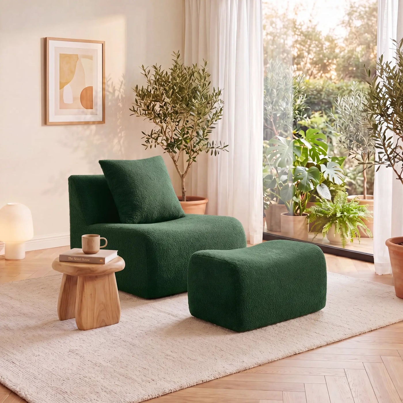 Soft Teddy Fabric Boneless Sofa by HouseOfZazla