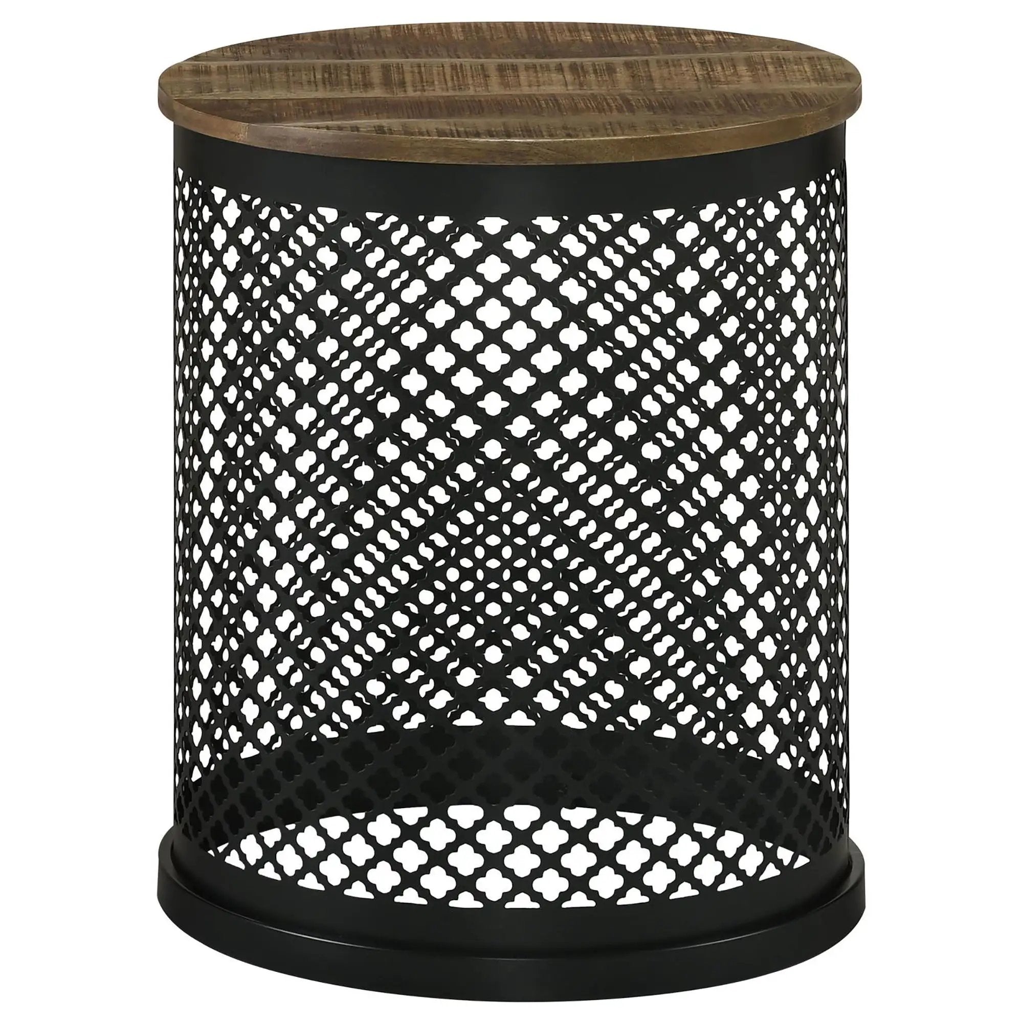 Drum Base Accent Table - Brown by HouseOfZazla