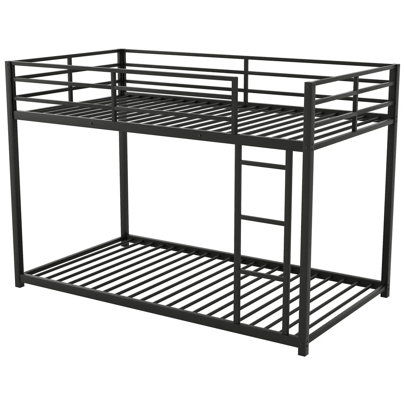 Metal Bunk Bed, Low Bunk Bed With Ladder by HouseOfZazla