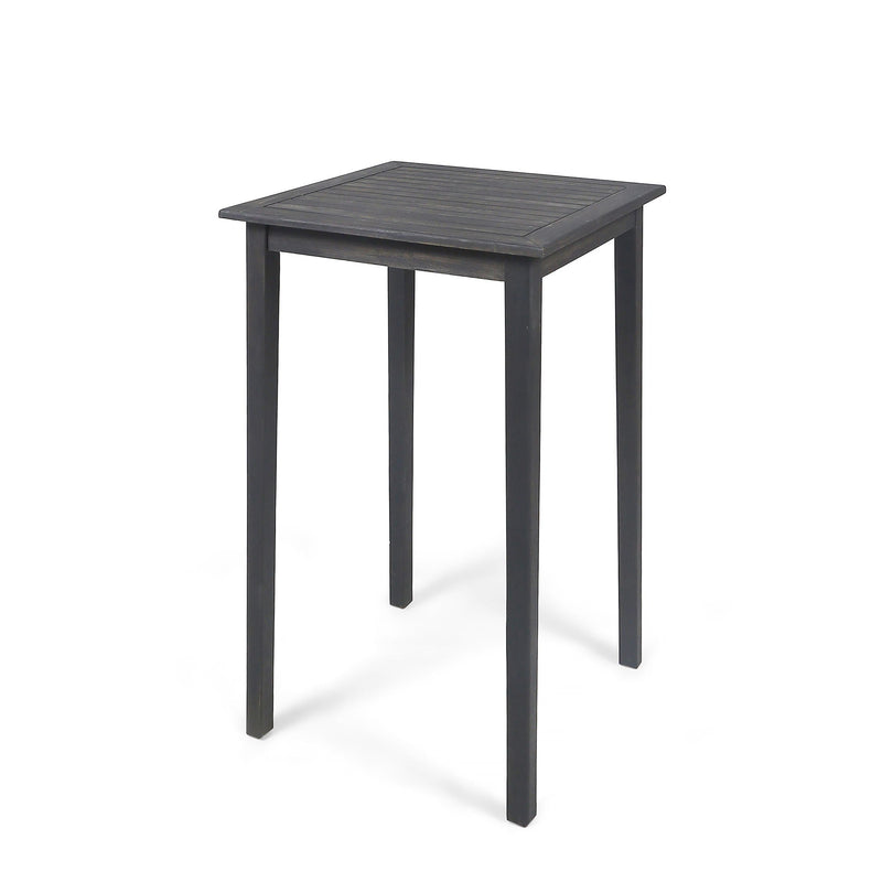 Outdoor Minimalist Acacia Wood Square Bar Table by HouseOfZazla