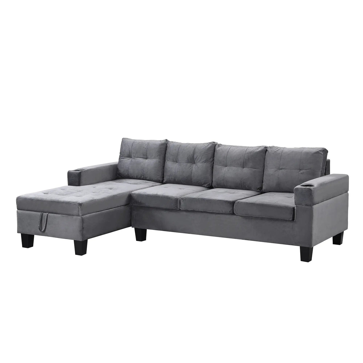 Modern Sectional Sofa Set With L Shape Chaise Lounge And Storage by HouseOfZazla