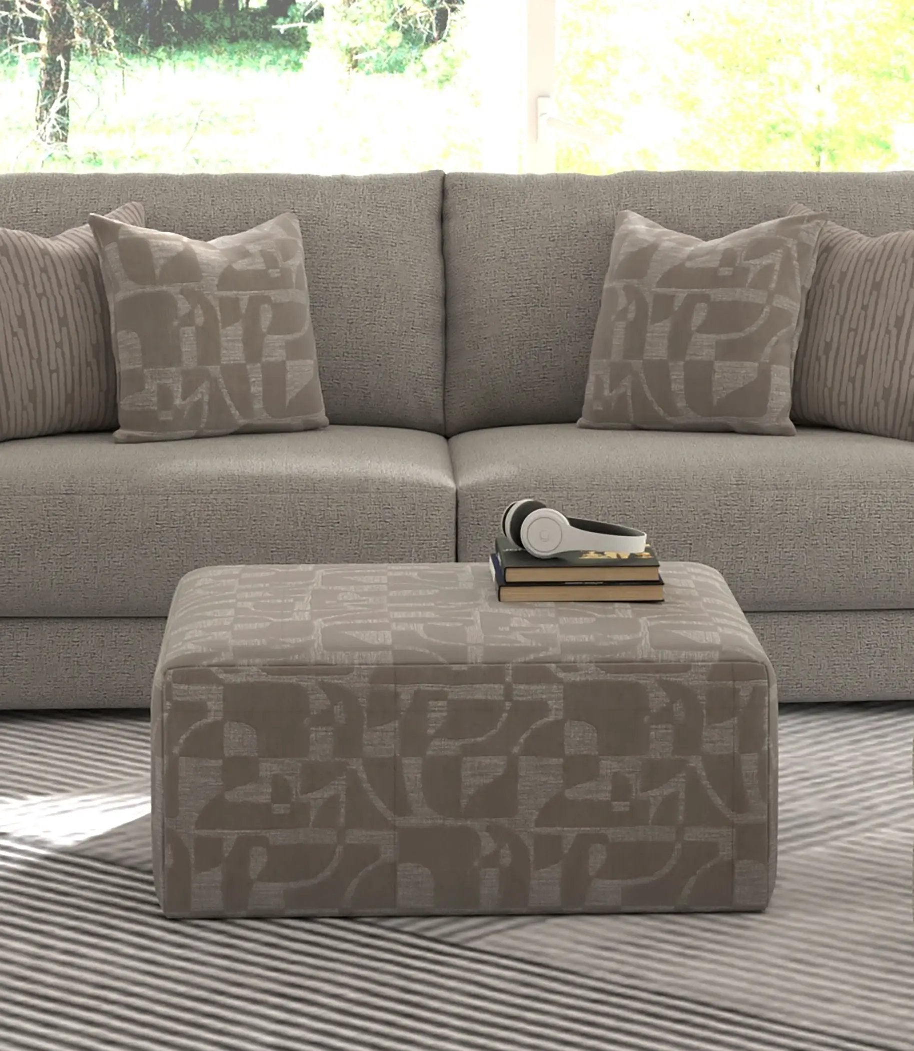 Zeke - Cocktail Ottoman - Cloud by Unique Piece Furniture