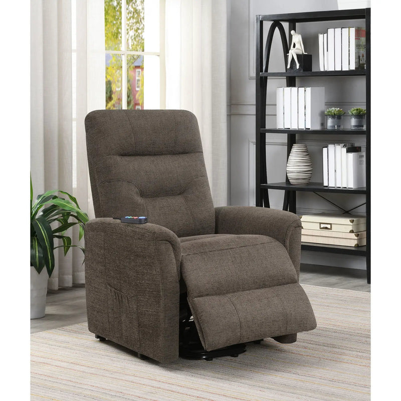 Parker - Upholstered Power Massage Chair With Heat And Massage Functions - Brown by HouseOfZazla