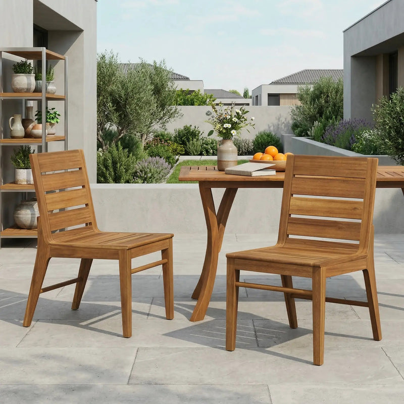 Outdoor Acacia Wood Dining Chair (Set of 2) by HouseOfZazla