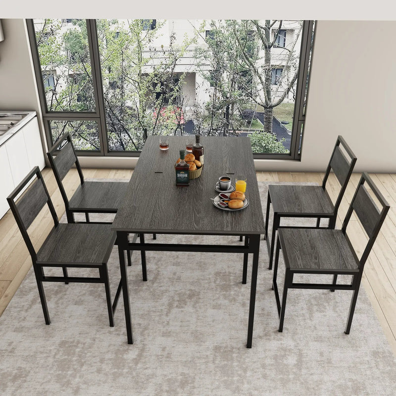 Extendable Dining Table Set with 4 Chairs by HouseOfZazla