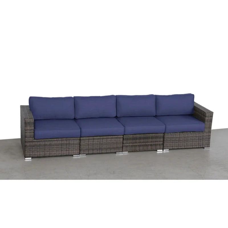Luxurious Wicker Patio Sectional With Weather Resistant Sunbrella Cushions by Unique Piece Furniture