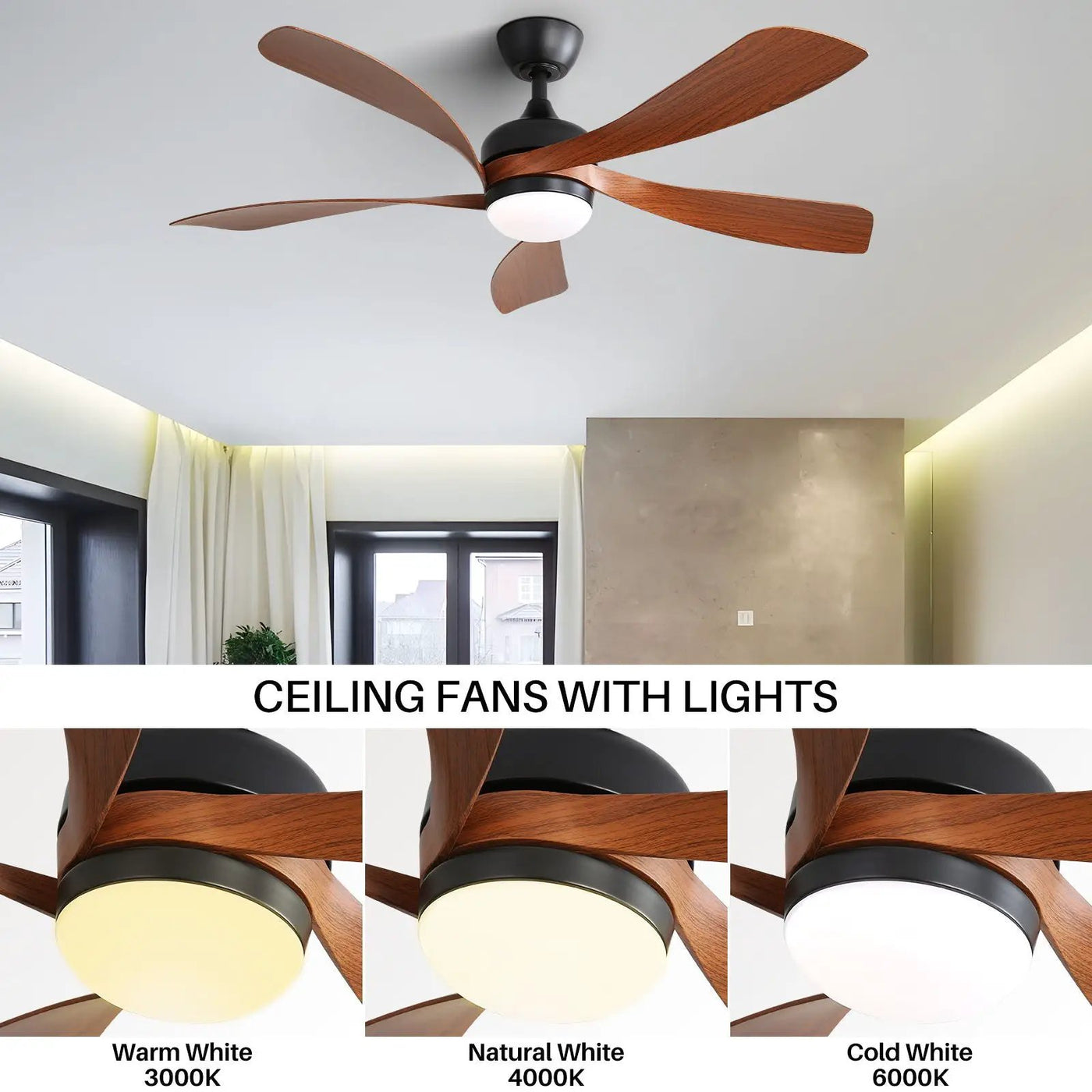 Ceiling Fan & DC Motor And Integrated Light by Unique Piece Furniture