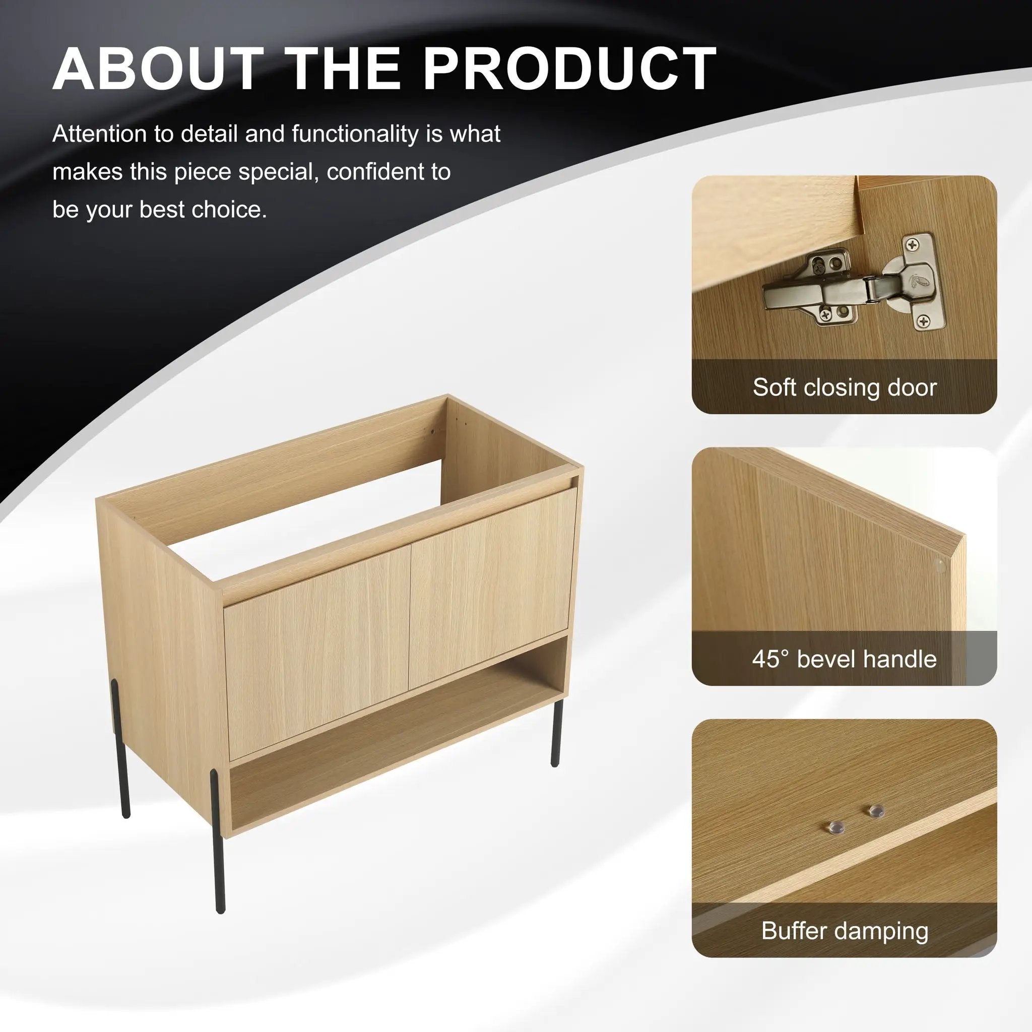 Freestanding Bathroom Vanity & Soft Close Cabinet Doors by Unique Piece Furniture