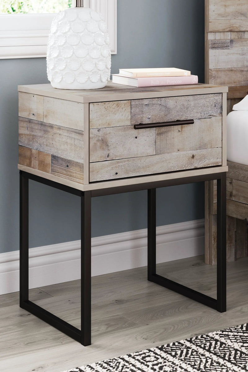 Neilsville - One Drawer Night Stand - Vinyl-Wrapped - Whitewash by Unique Piece Furniture