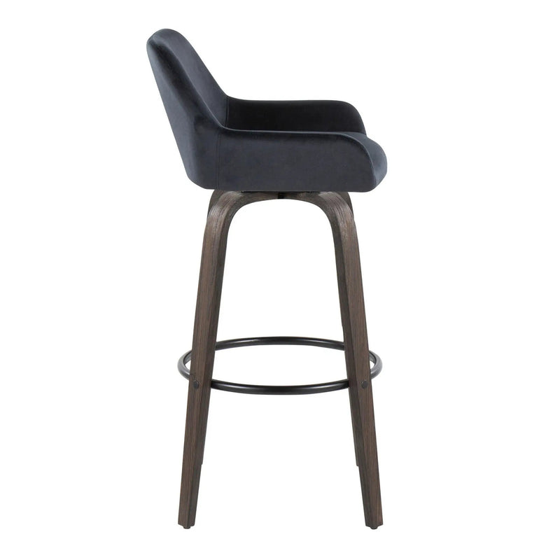 Daniella - Contemporary Fixed Height, Barstool With Swivel With Round Footrest (Set of 2) by Unique Piece Furniture