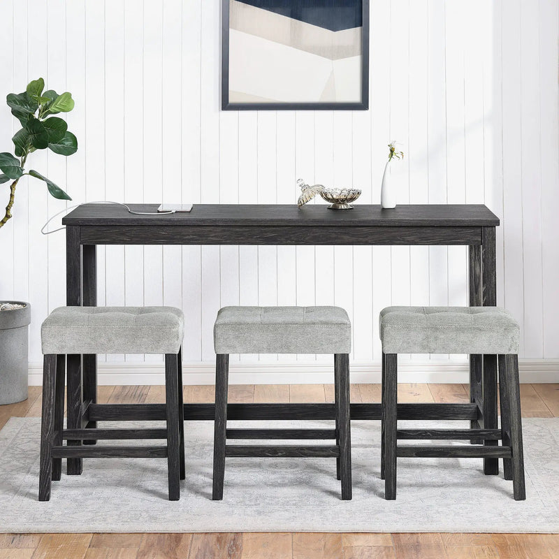 Bar Table Set with Power Outlet by HouseOfZazla