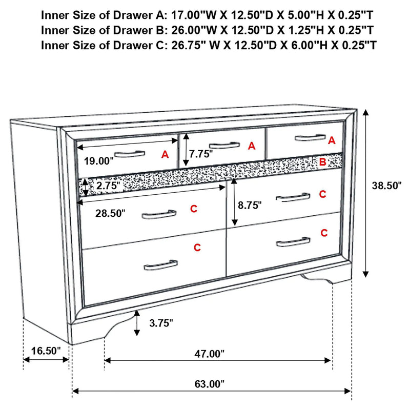 Annie - 9 Drawer Dresser