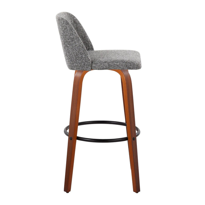 Toriano - Mid Century Modern Fixed Height Barstool Swivel And Round Footrest (Set of 2) by Unique Piece Furniture