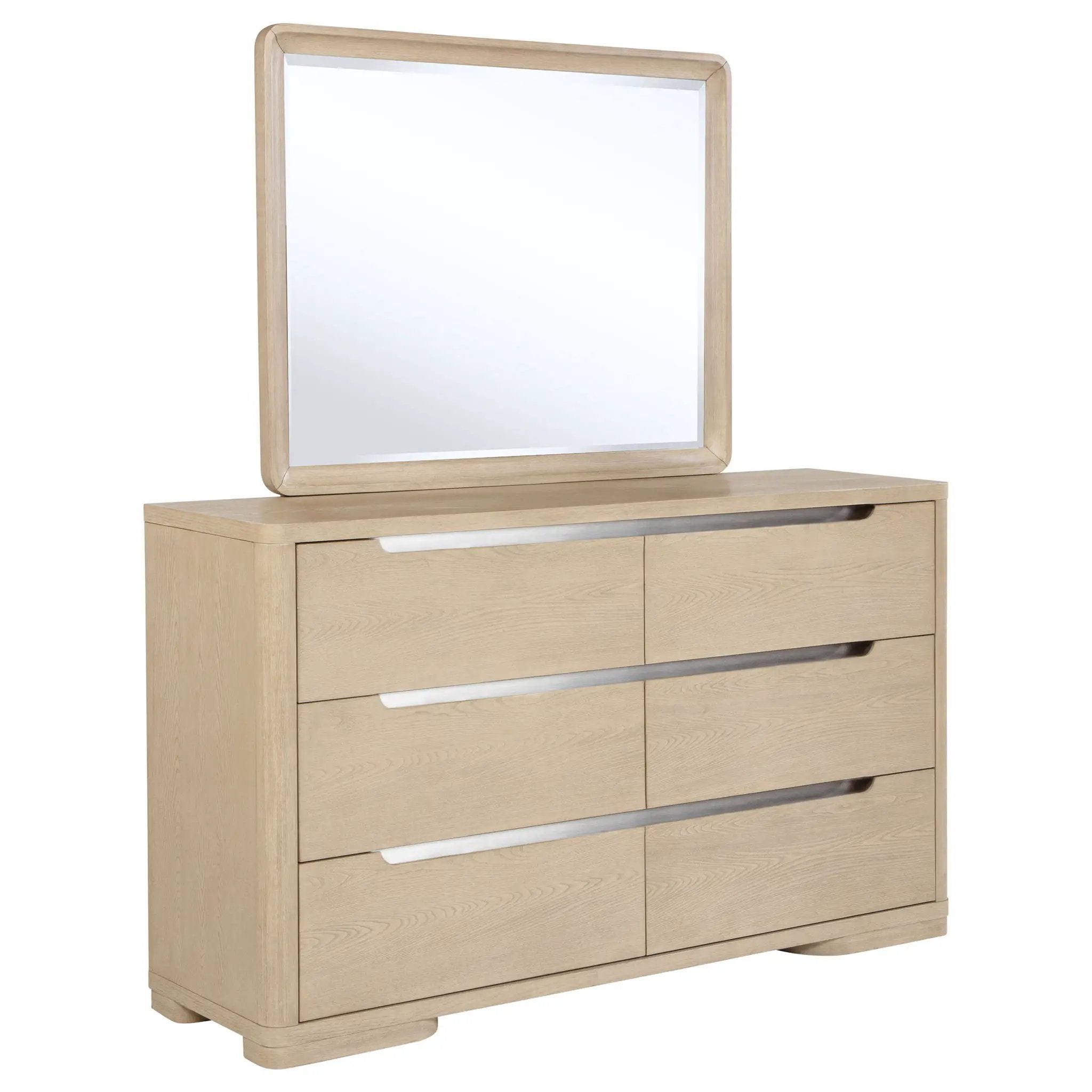 Ladera 6-drawer Bedroom Dresser and Mirror Light Elm by Unique Piece Furniture