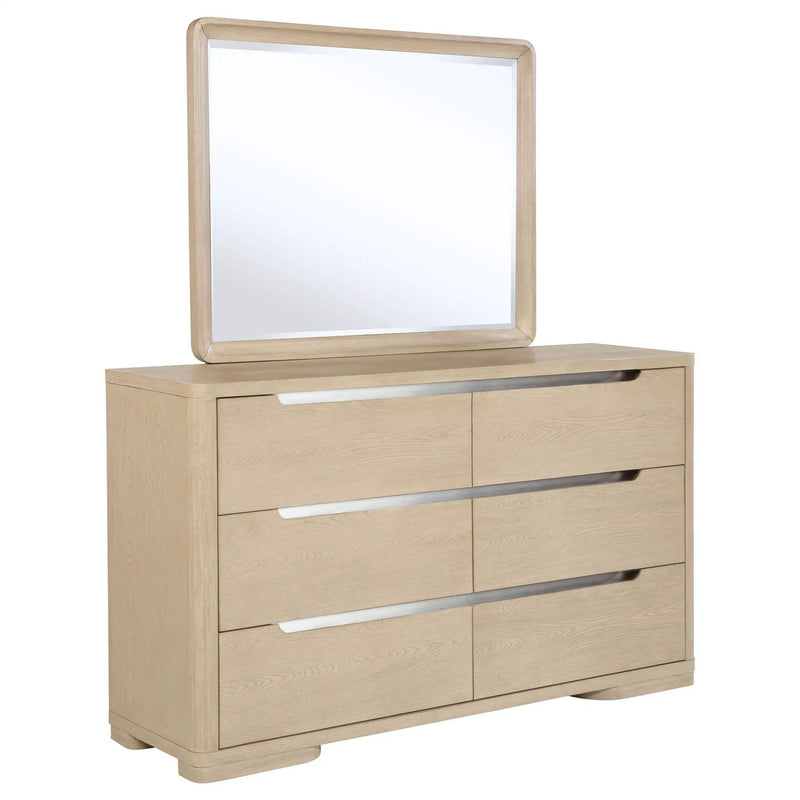 Ladera 6-drawer Bedroom Dresser and Mirror Light Elm by Unique Piece Furniture