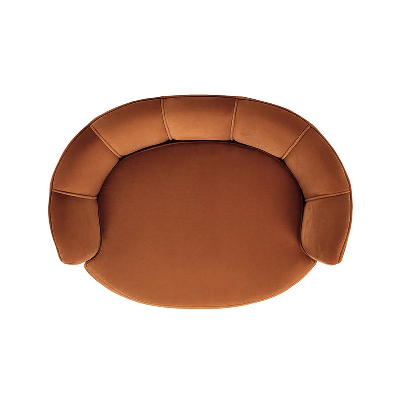 Clara 34.5" Scalloped Pet Sofa Bed, Medium, Burnt by HouseOfZazla
