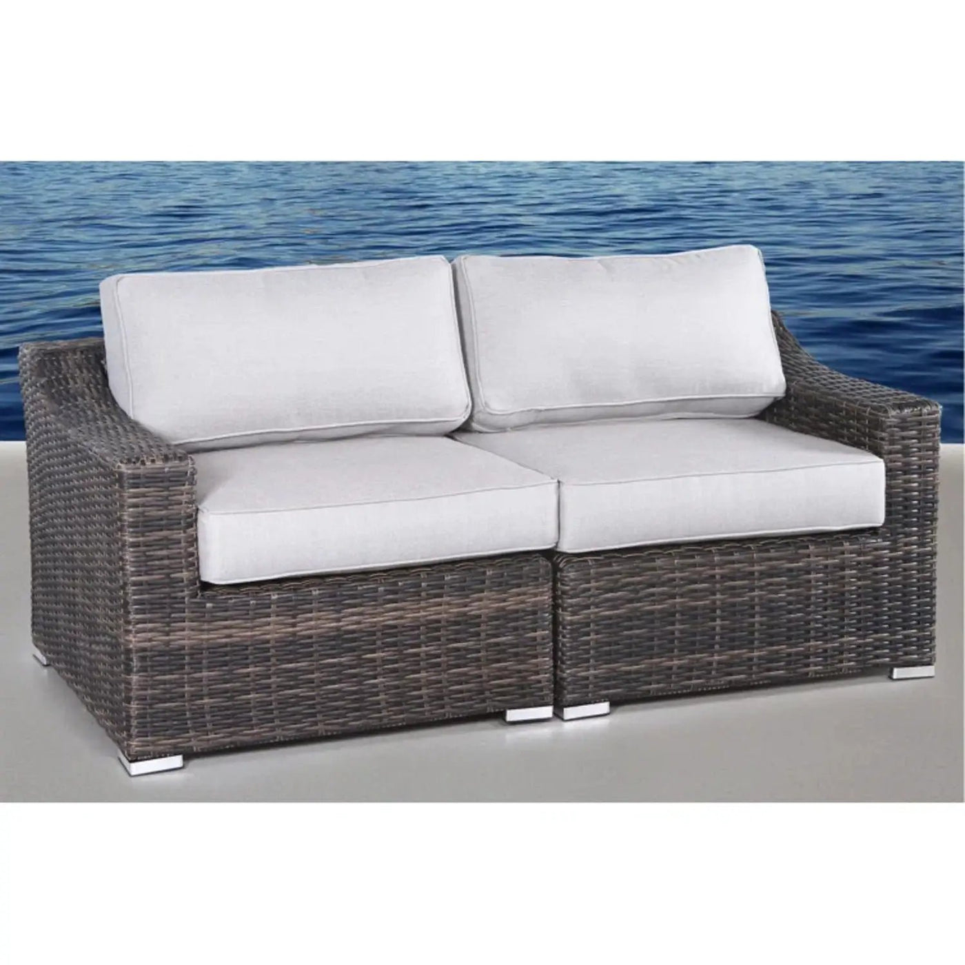 Chic Wide Outdoor Loveseat With Cushions by HouseOfZazla