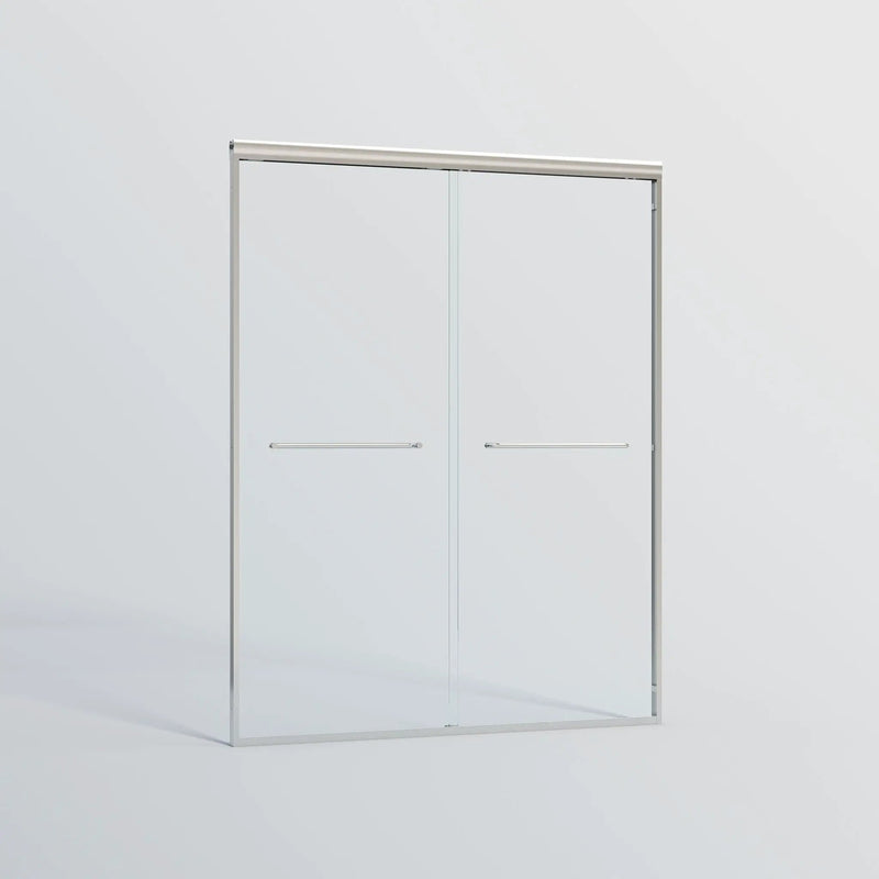 Double Sliding Shower Door, Semi-Frameless Bypass Bathroom Sliding Door With 1/4" (6 Mm) Tempered Glass For Walk-In Shower by HouseOfZazla