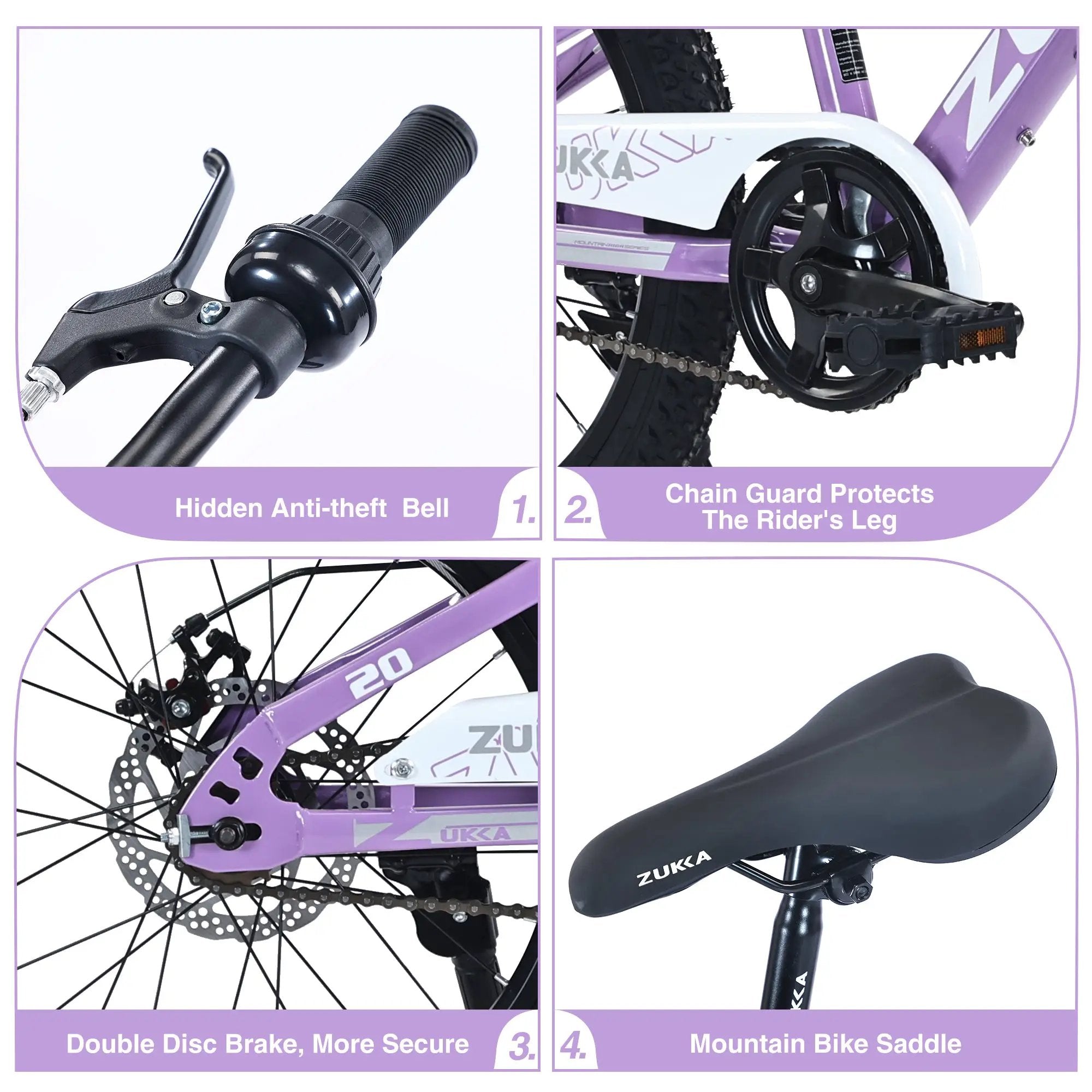 ZUKKA 20 Inch Mountain Bike for Boys and Girls (Ages 7-10) by HouseOfZazla