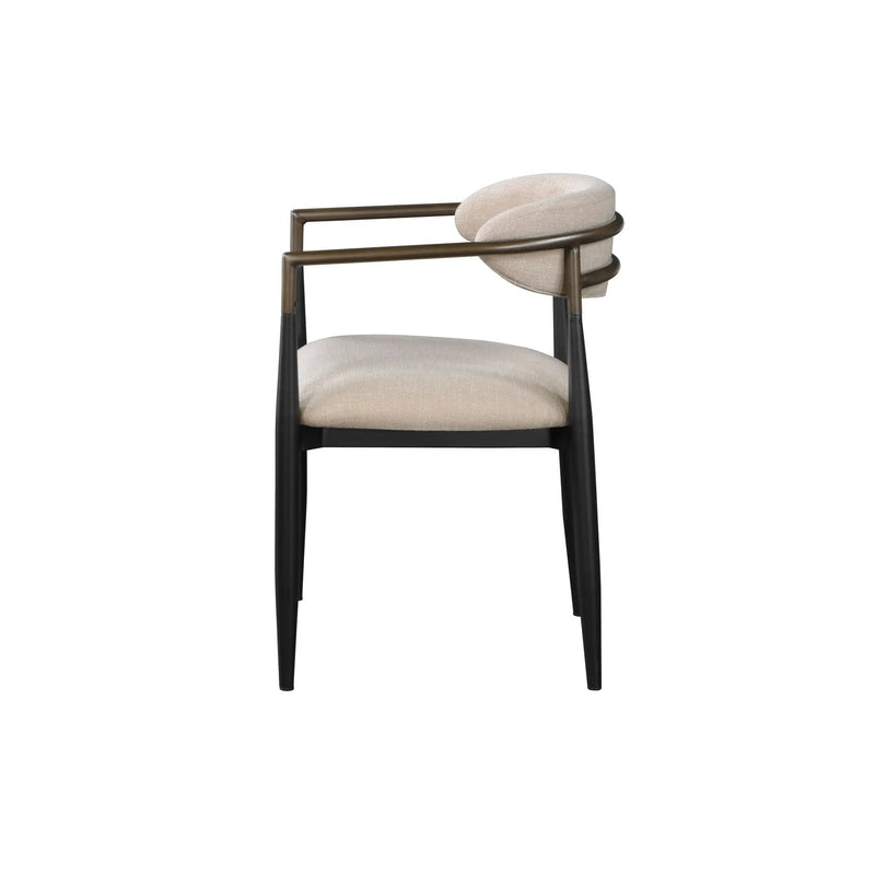 Set of 2 Beige and Black Armchair with Open Back by BLAKHOM