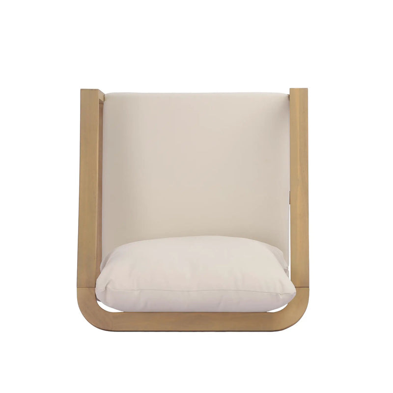 Acacia Wood Patio Furniture Club Chair with Soft Cushion by HouseOfZazla