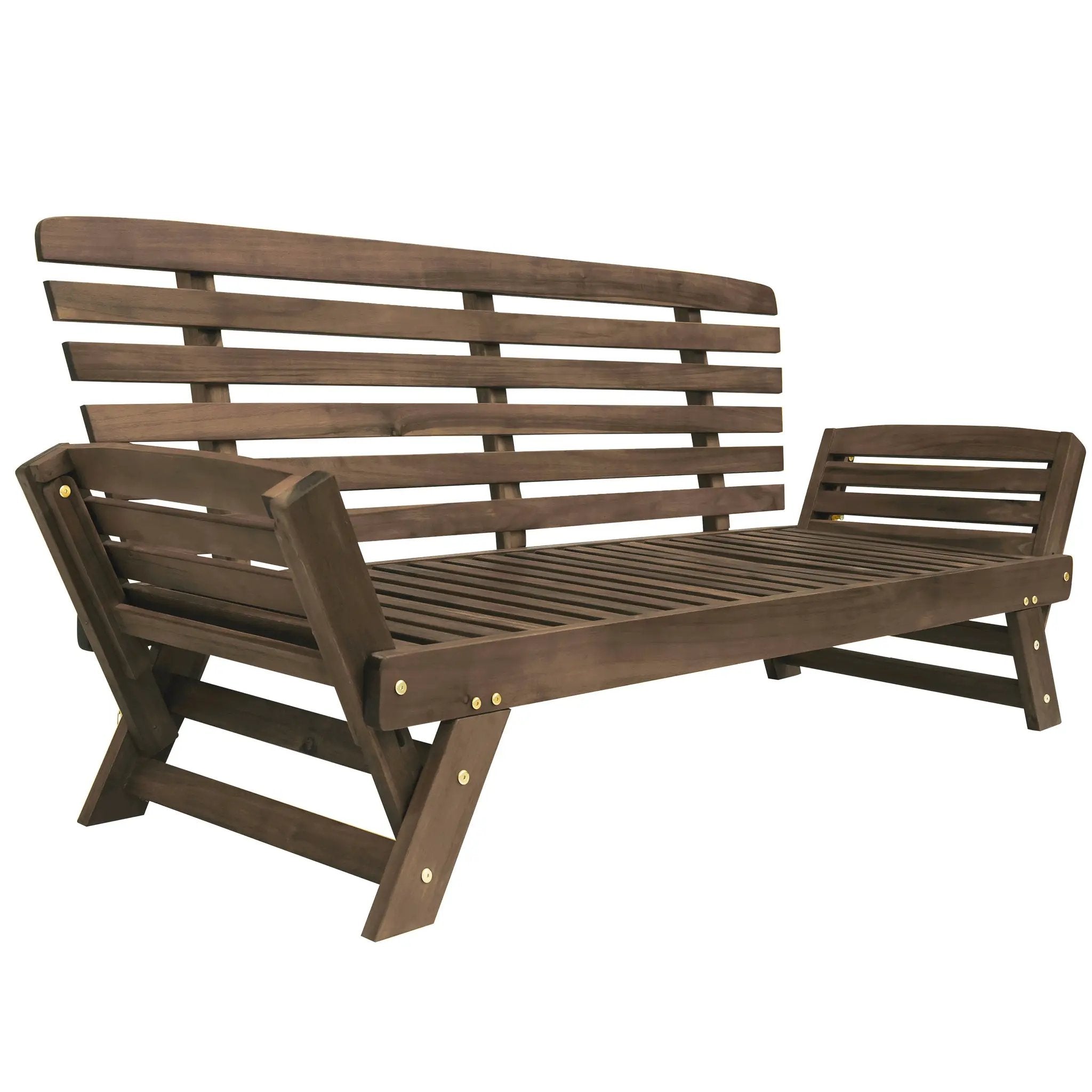 TOPMAX Outdoor Adjustable Patio Wooden Daybed Sofa Chaise Lounge by HouseOfZazla