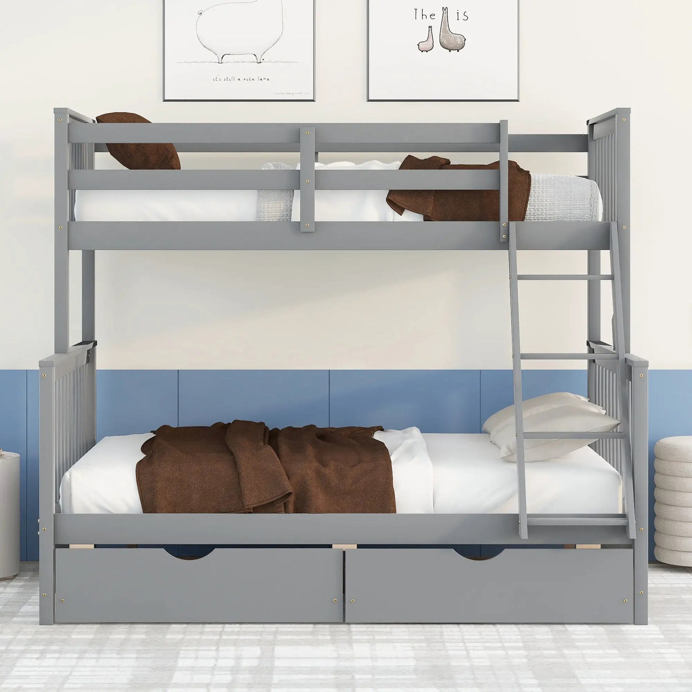 Bunk Bed With Ladders And 2 Storage Drawers by Unique Piece Furniture