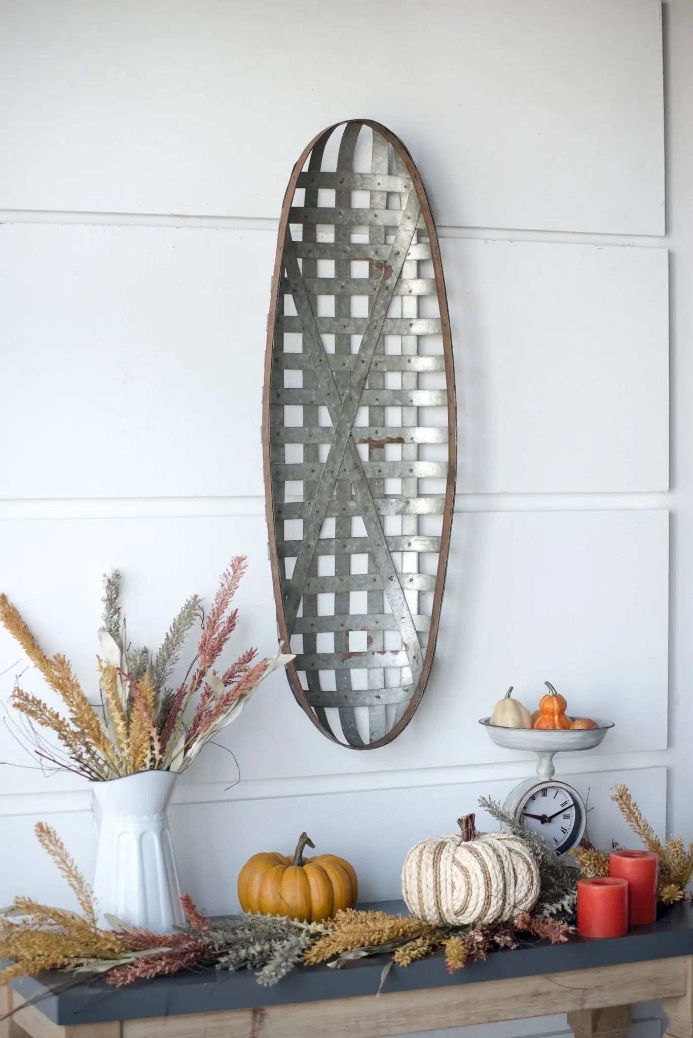 Metal Wall Art With Grid Pattern - Silver by Unique Piece Furniture