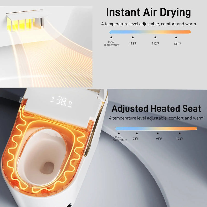 Modern Smart Toilet With Bidet, Auto Flush, Heated Seat, and More by HouseOfZazla