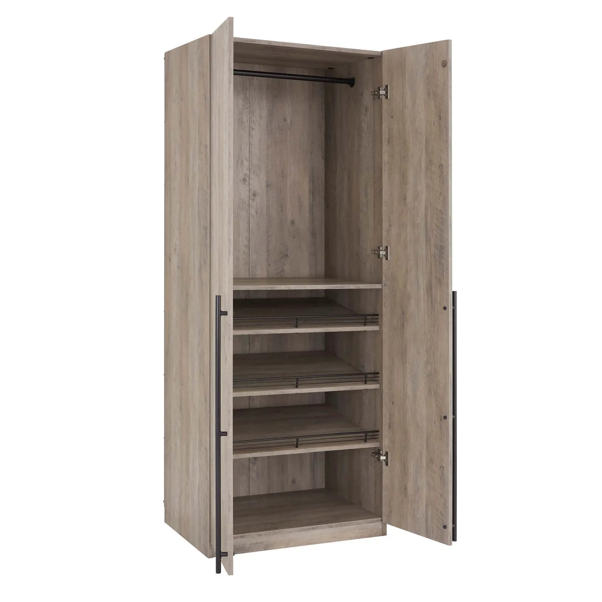 Lee - Free Standing Wardrobe Closet With Adjustable Shoe Shelves by HouseOfZazla