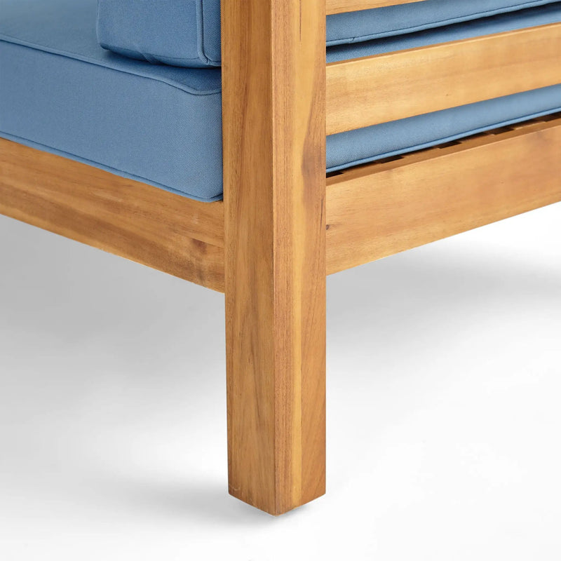 Outdoor Acacia Wood Patio Chair With Fabric Cushion by HouseOfZazla