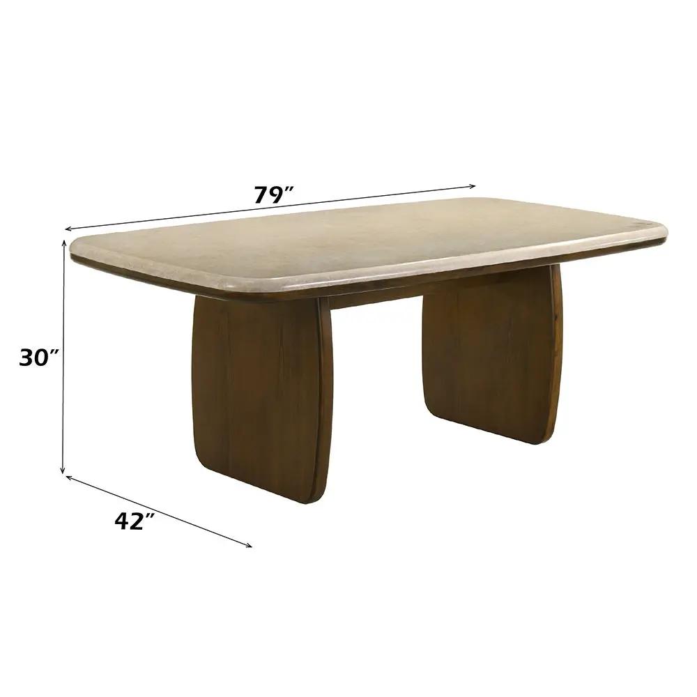 Kasha - Dining Table With Marble Top Top - Vintage Oak by Unique Piece Furniture