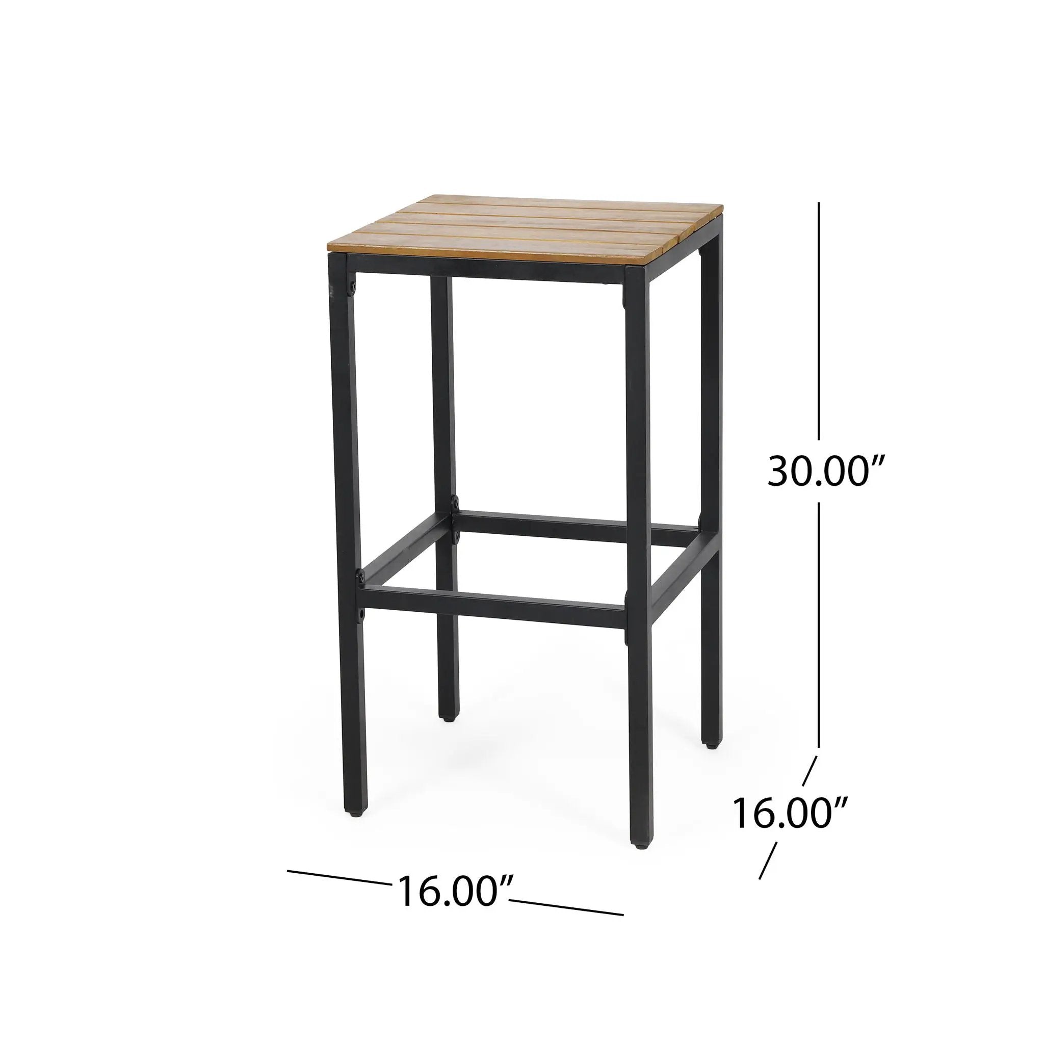 Outdoor Bar Stool With Slat Design And Metal Frame (Set of 2) by HouseOfZazla