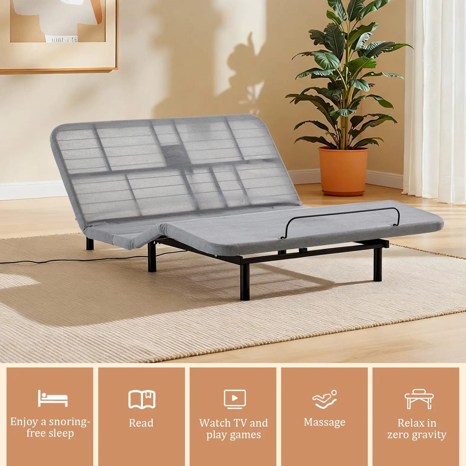 Caron 4.0 Ergonomic Queen Size Adjustable Bed Frame by HouseOfZazla