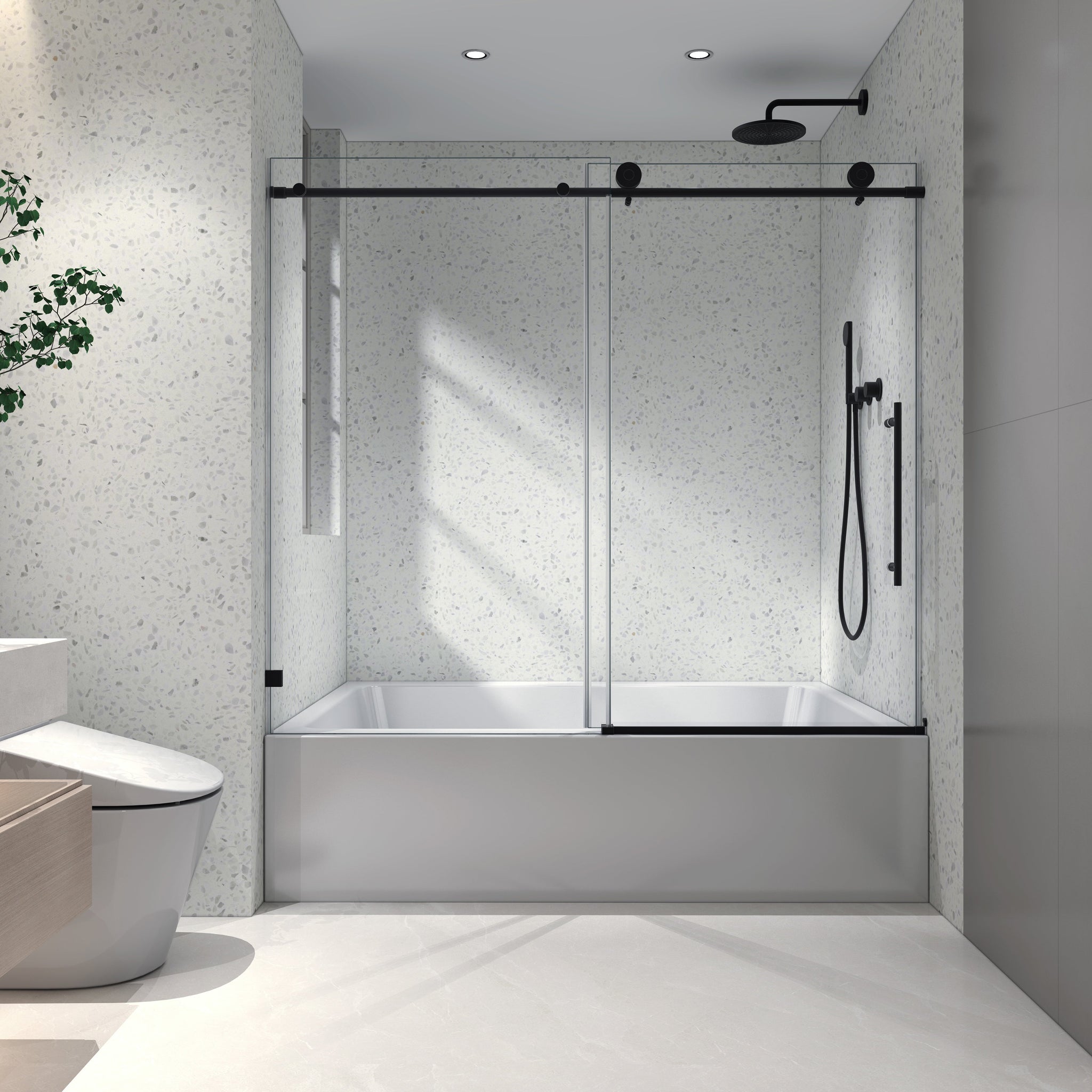 6063 Matte Tempered Glass Shower Door by HouseOfZazla