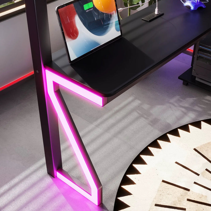 Full Loft Bed with L-shaped Desk and USB Ports by HouseOfZazla