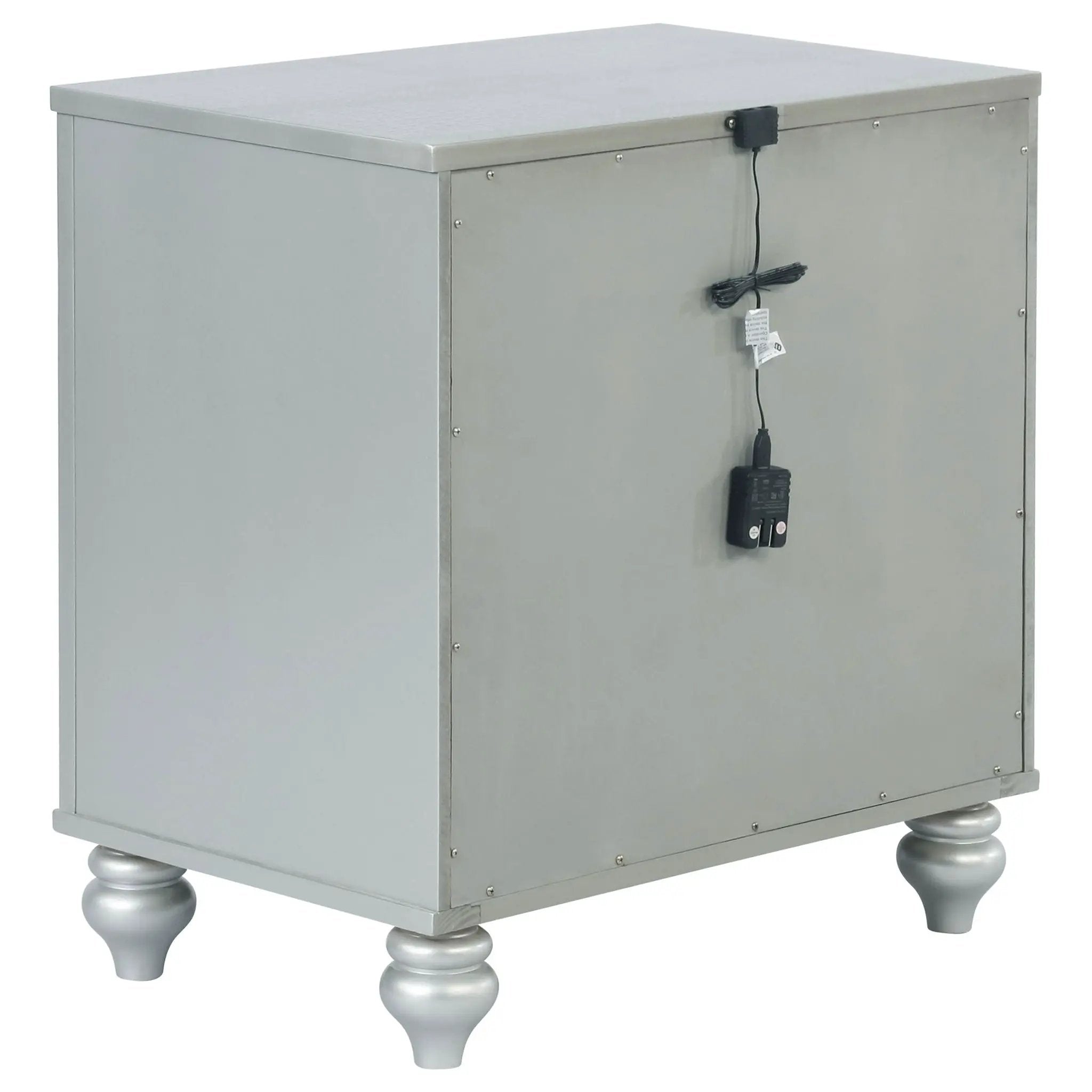 Gunnison 2-drawer Nightstand Silver Metallic by Unique Piece Furniture