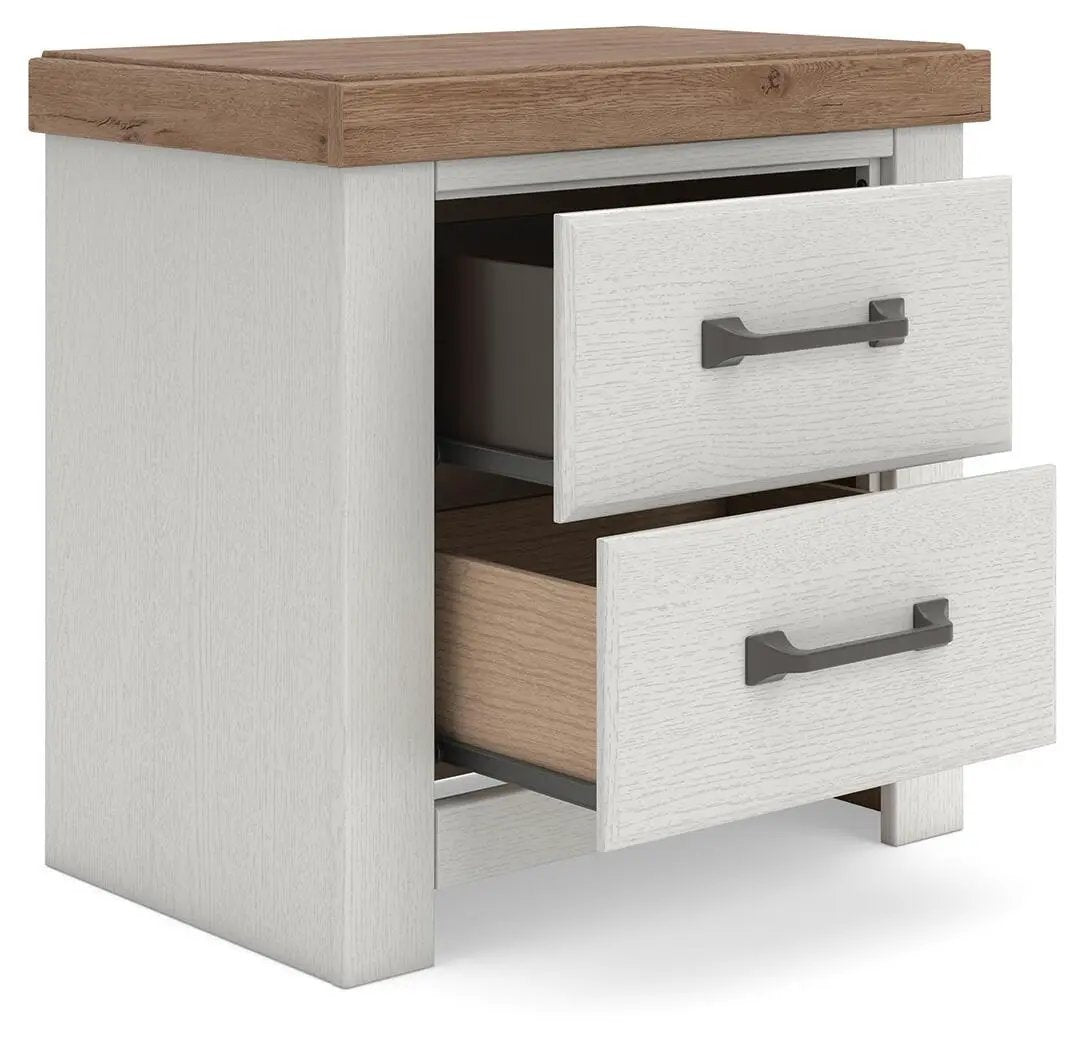 Savonport - Two Drawer Night Stand - White / Brown by Unique Piece Furniture