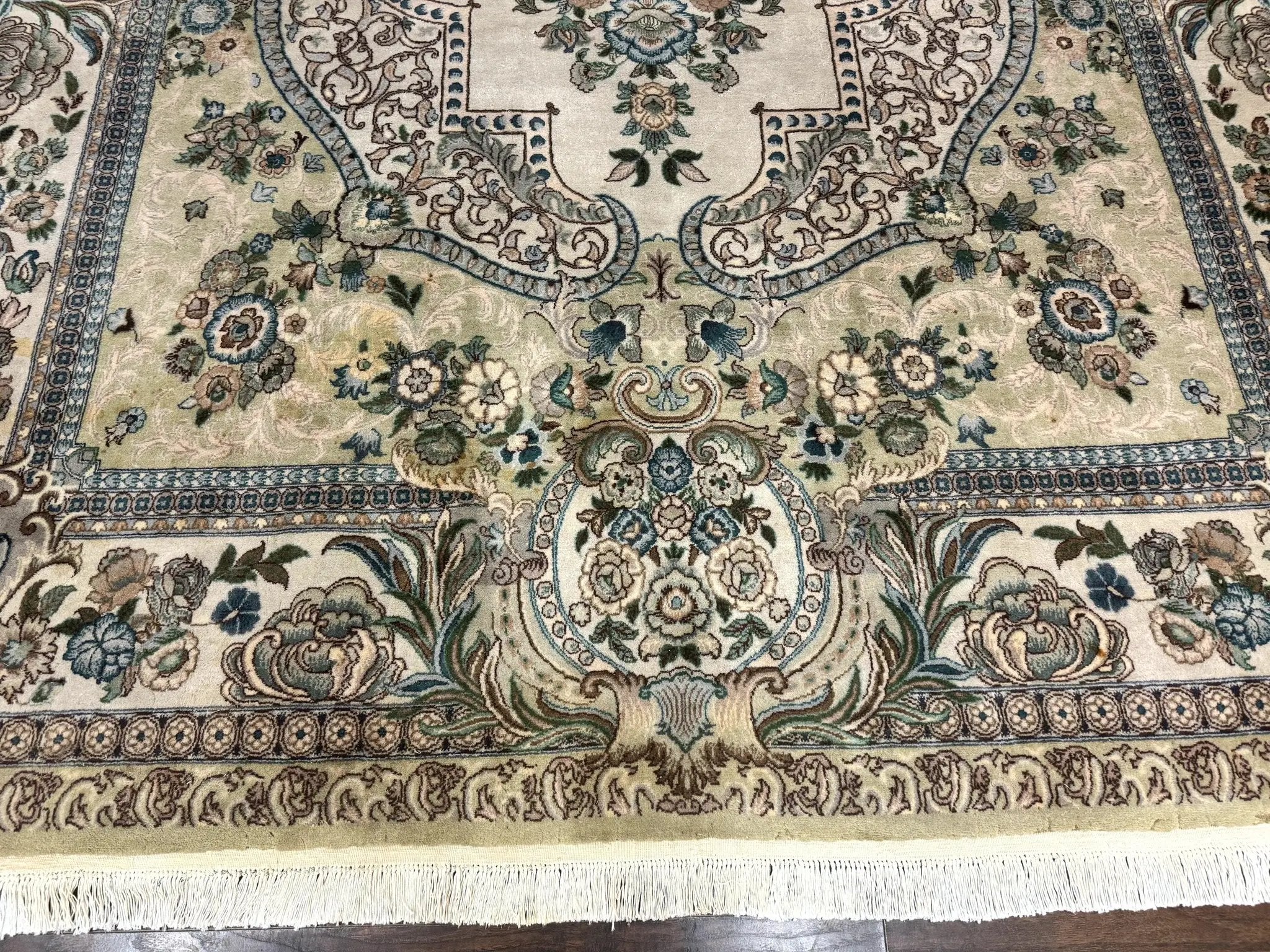 Pak Persian Rug 8 x 10.6, Elegant Oriental Carpet, Floral Medallion, Vintage Handmade Wool Rug, FIne 240 KPSI by Jewel Rugs