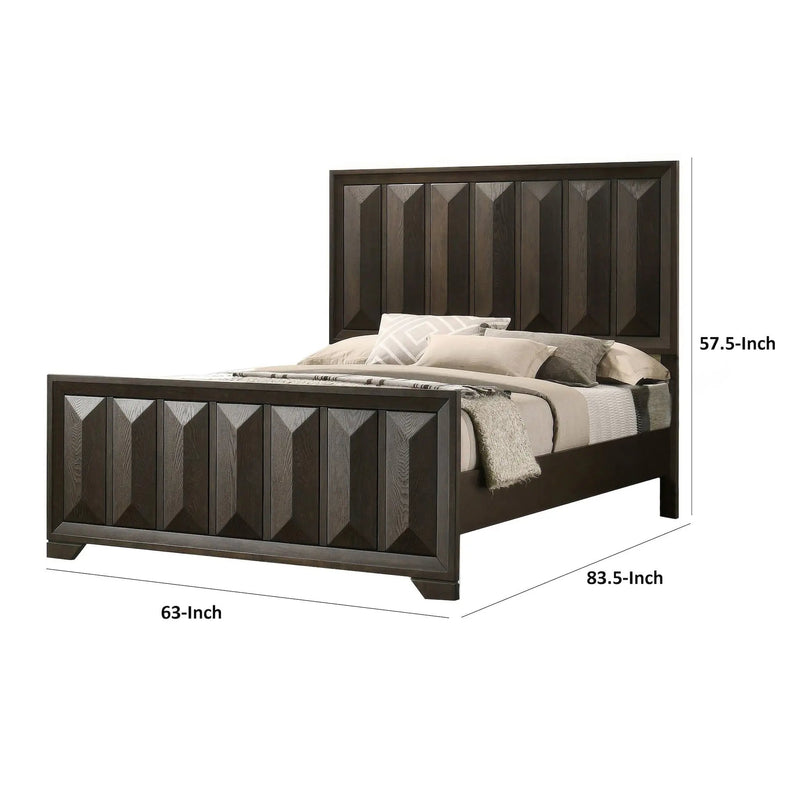3 Piece Bedroom Set With Faceted Panels Bed And 2 Nightstands by HouseOfZazla